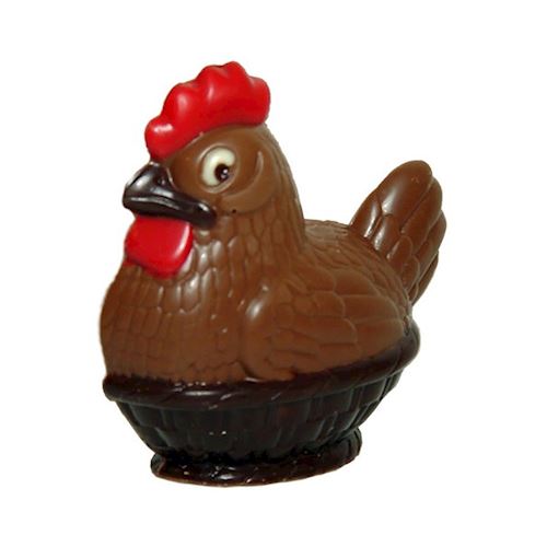 Chocoladevorm kip op mand 110 mm